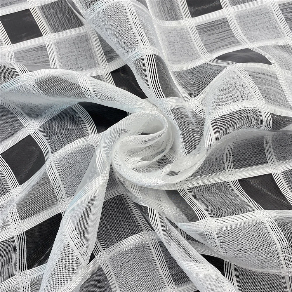 New Style Square Jacquard Organza Tulle Fabric for Garments